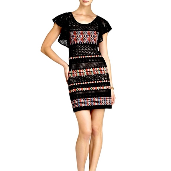 NWT BCBGMaxAzria Roxine Short Flutter Sleeve Dress Size M $248 tag - Picture 1 of 12